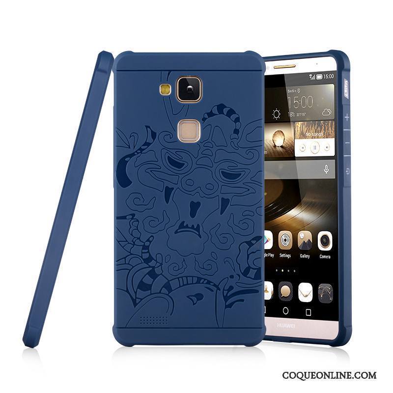 Huawei Ascend Mate 7 Coque Fluide Doux Protection Noir Silicone Étui Tendance Tout Compris