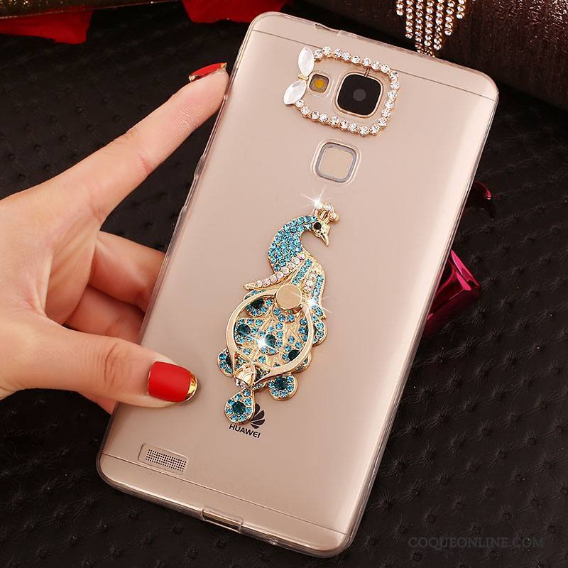 Huawei Ascend Mate 7 Transparent Strass Téléphone Portable Coque Protection Étui Fluide Doux