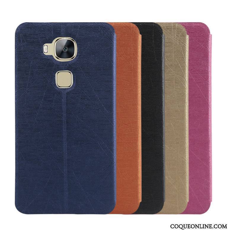 Huawei G7 Plus Coque Bleu Marin Étui Couleur Incassable Étui En Cuir Housse Téléphone Portable