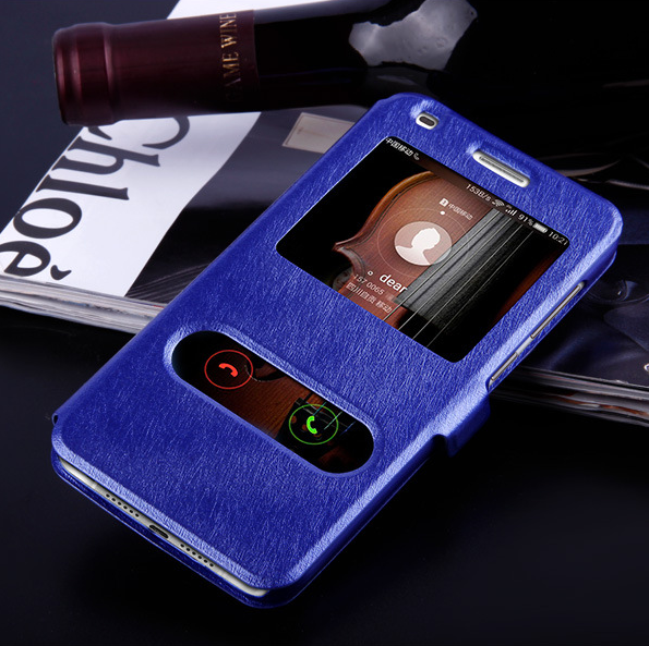 Huawei G7 Plus Coque De Téléphone Étui Téléphone Portable Étui En Cuir Bleu Clamshell Protection