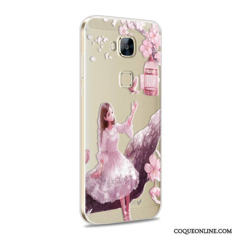 Huawei G7 Plus Coque Incassable Protection Rose Étui Silicone Fluide Doux Téléphone Portable