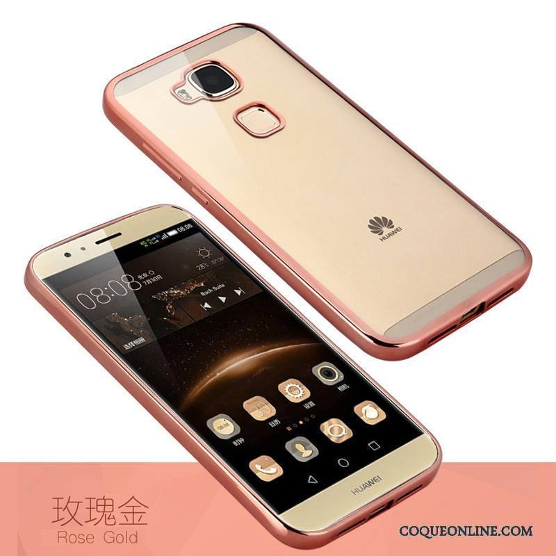 Huawei G7 Plus Coque Incassable Transparent Silicone Ornements Suspendus Protection Rose Tendance