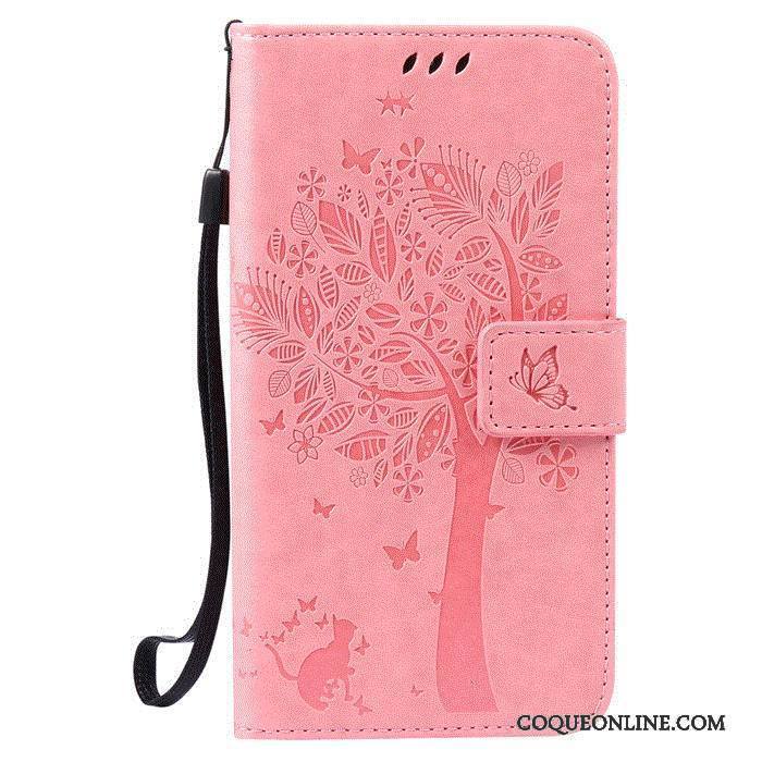 Huawei G7 Plus Ouvrir La Fenêtre Étui En Cuir Incassable Coque De Téléphone Rose Clamshell Téléphone Portable