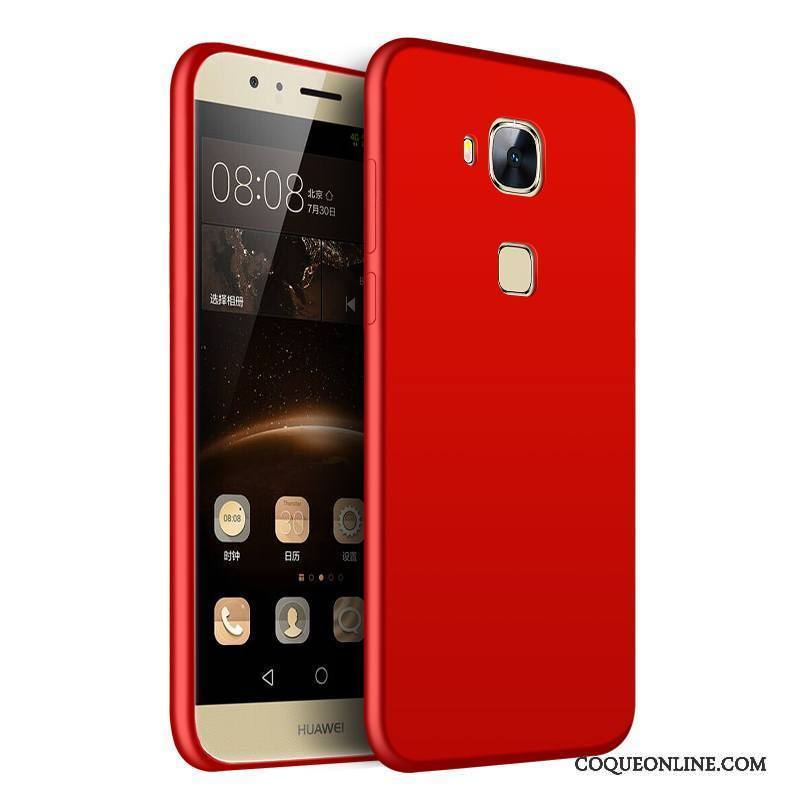 Huawei G7 Plus Protection Silicone Fluide Doux Coque De Téléphone Tout Compris Rouge Étui