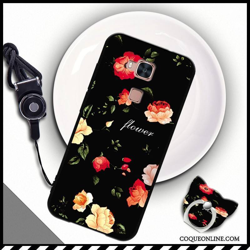 Huawei G7 Plus Silicone Fluide Doux Étui Coque De Téléphone Tendance Noir