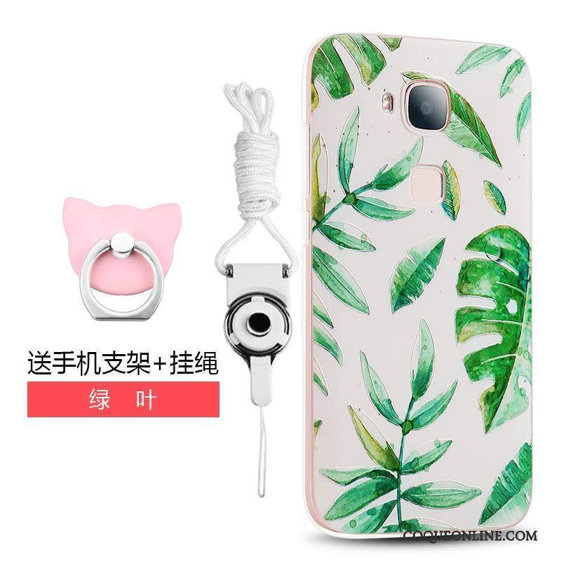 Huawei G7 Plus Tout Compris Fluide Doux Dessin Animé Coque De Téléphone Ornements Suspendus Vert Tendance