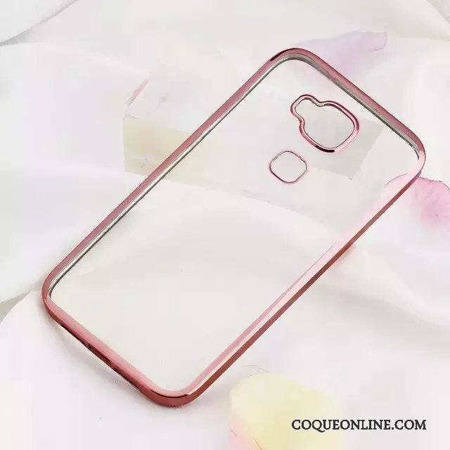Huawei G7 Plus Transparent Silicone Fluide Doux Étui Rose Coque Protection