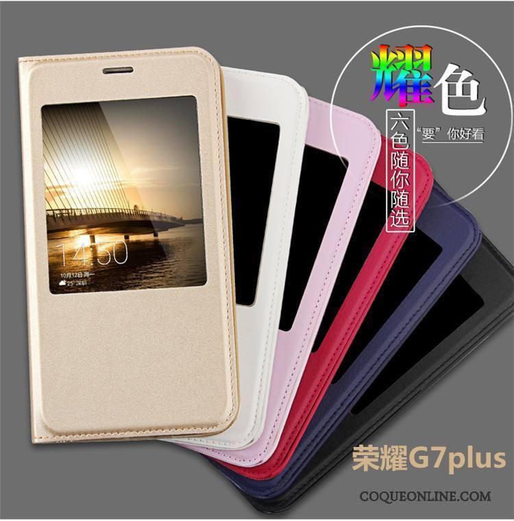 Huawei G7 Plus Étui En Cuir Housse Protection Membrane Coque De Téléphone Dormance Tempérer