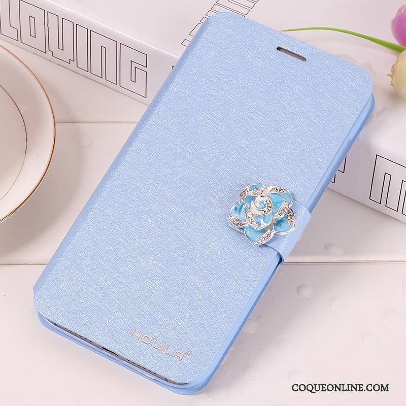 Huawei G7 Plus Étui En Cuir Housse Téléphone Portable Bleu Clair Coque De Téléphone Protection