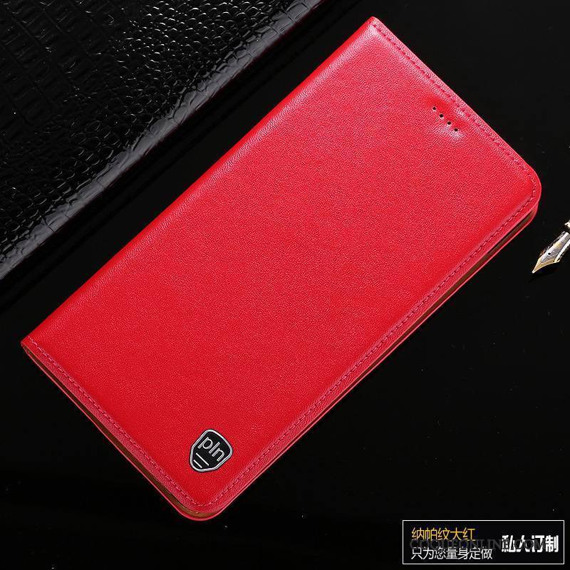 Huawei G9 Lite Coque Jeunesse Téléphone Portable Rouge Protection Cuir Véritable Étui En Cuir Grand