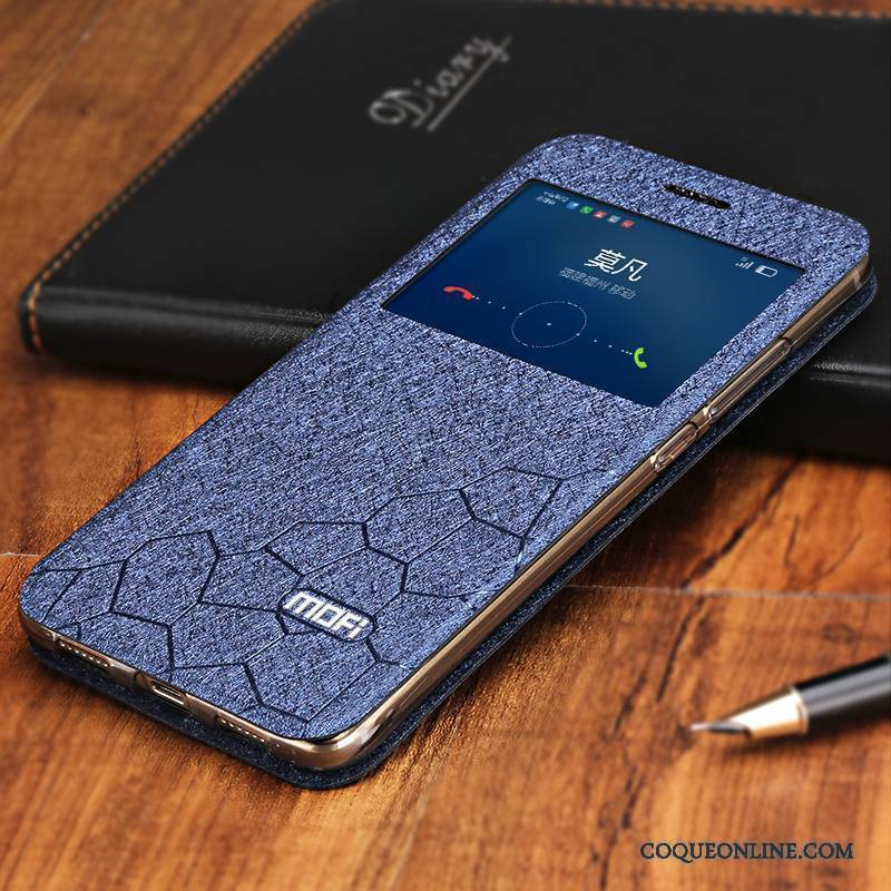 Huawei G9 Plus Bleu Étui Étui En Cuir Incassable Housse Coque De Téléphone Silicone