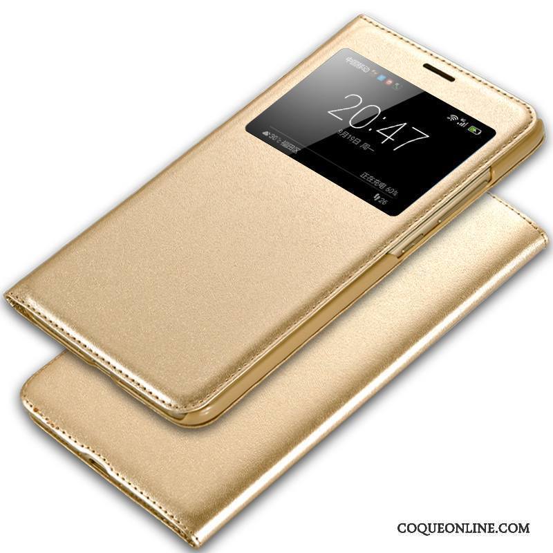 Huawei G9 Plus Coque De Téléphone Or Housse Étui En Cuir Protection