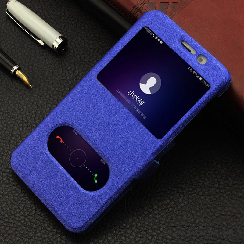 Huawei G9 Plus Coque De Téléphone Étui Étui En Cuir Bleu Tout Compris Clamshell Téléphone Portable