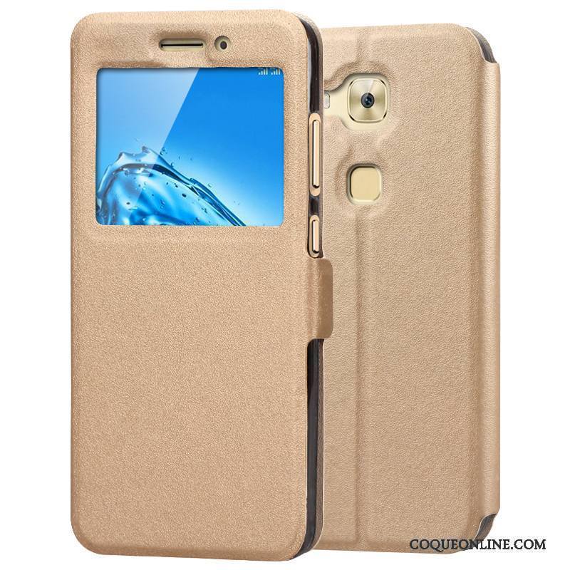 Huawei G9 Plus Coque Protection Étui Étui En Cuir Or Housse Téléphone Portable Incassable