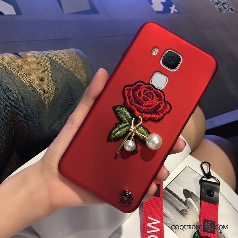 Huawei G9 Plus Tout Compris Personnalité Incassable Étui Coque De Téléphone Rouge Délavé En Daim