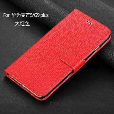 Huawei G9 Plus Étui En Cuir Protection Tout Compris Rouge Coque De Téléphone Portefeuille Clamshell