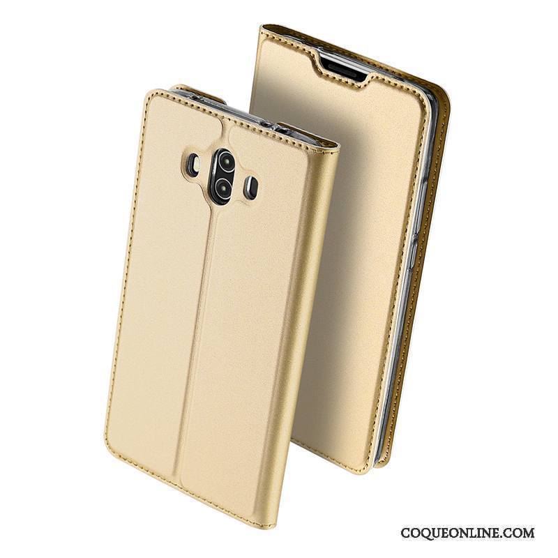 Huawei Mate 10 Clamshell Protection Coque De Téléphone Silicone Étui En Cuir Incassable Or