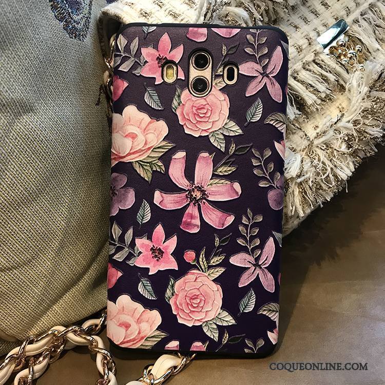 Huawei Mate 10 Coque Beau Étui Pétale Téléphone Portable Tout Compris Gaufrage Fluide Doux