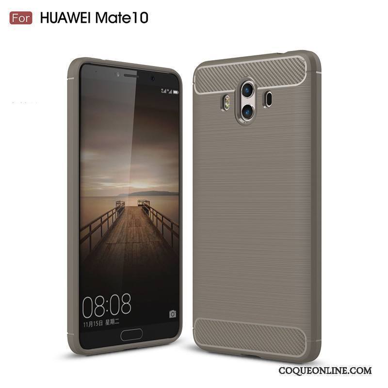 Huawei Mate 10 Coque De Téléphone Gris Fluide Doux Silicone Tout Compris Étui Incassable