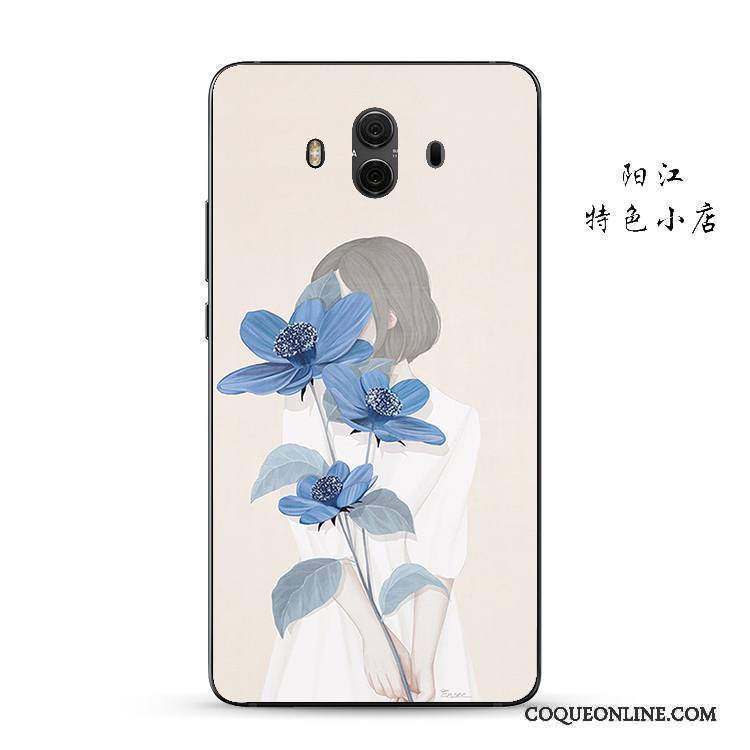 Huawei Mate 10 Coque Incassable Fleur Art Multicolore Fluide Doux Étui Amoureux