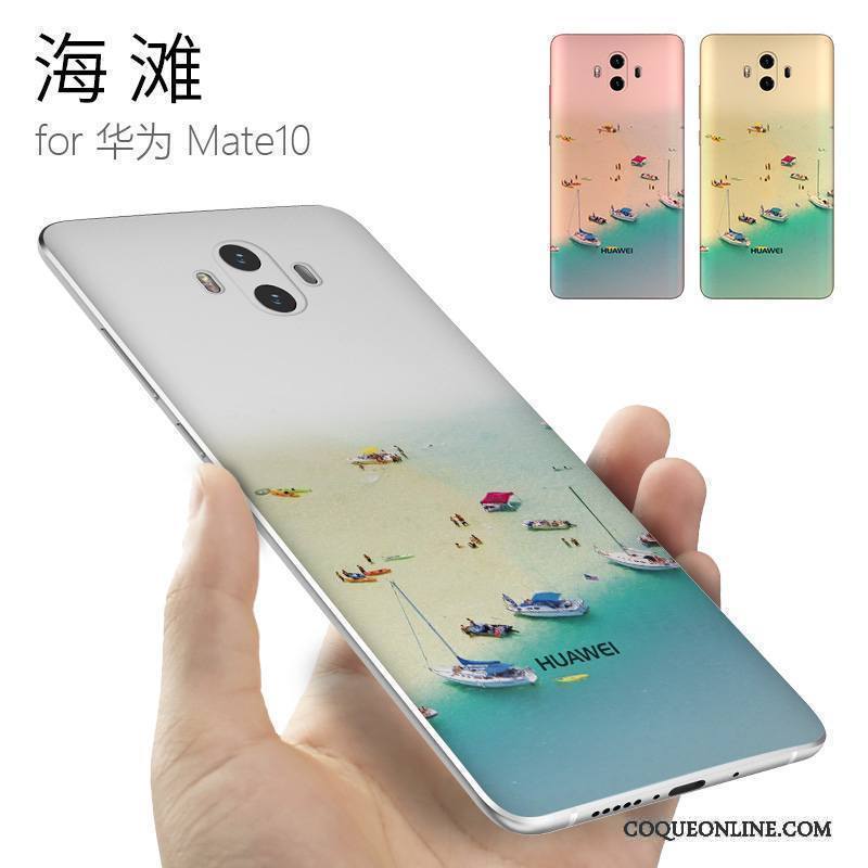 Huawei Mate 10 Coque Silicone Fluide Doux Incassable Protection Bleu Clair Personnalité Marque De Tendance