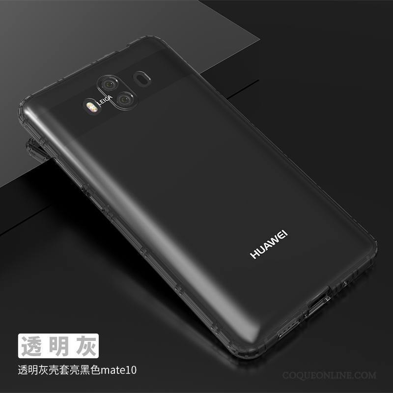 Huawei Mate 10 Fluide Doux Gris Transparent Coque De Téléphone Incassable Silicone Tout Compris