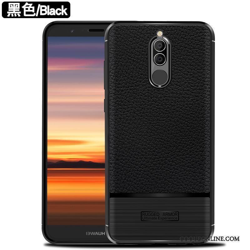 Huawei Mate 10 Lite Coque Noir Étui Incassable Peau Douce Modèle Fleurie Protection Silicone