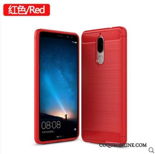 Huawei Mate 10 Lite Incassable Étui Fluide Doux Coque De Téléphone Silicone Protection Rouge