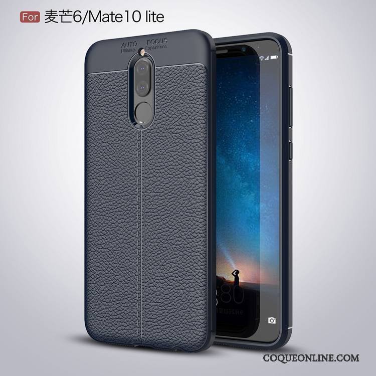 Huawei Mate 10 Lite Protection Incassable Étui Coque De Téléphone Bleu Fluide Doux Silicone