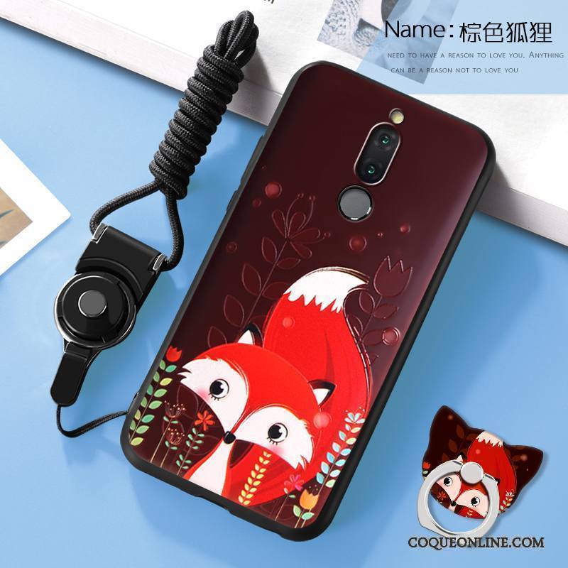 Huawei Mate 10 Lite Protection Étui Coque De Téléphone Tout Compris Vin Rouge Dessin Animé Gaufrage