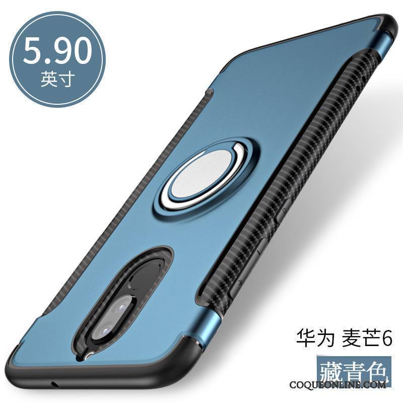 Huawei Mate 10 Lite Support Protection Bleu Anneau Étui Fluide Doux Coque De Téléphone