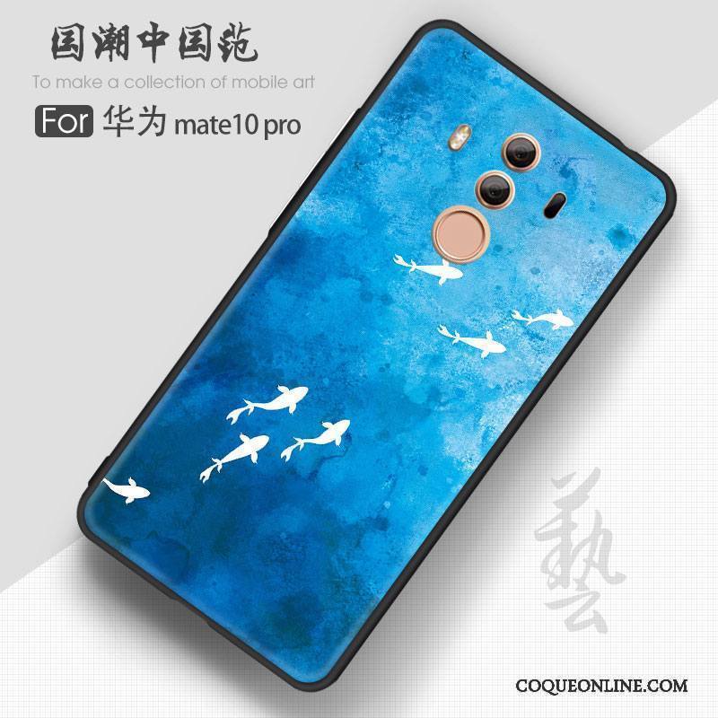 Huawei Mate 10 Pro Coque De Téléphone Ornements Suspendus Bleu Silicone Tout Compris Créatif Personnalité