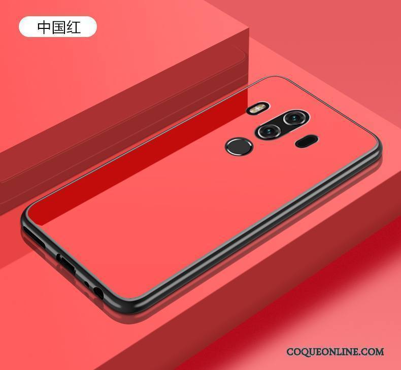 Huawei Mate 10 Pro Coque Rouge Étui Créatif Tendance Silicone Verre Tout Compris