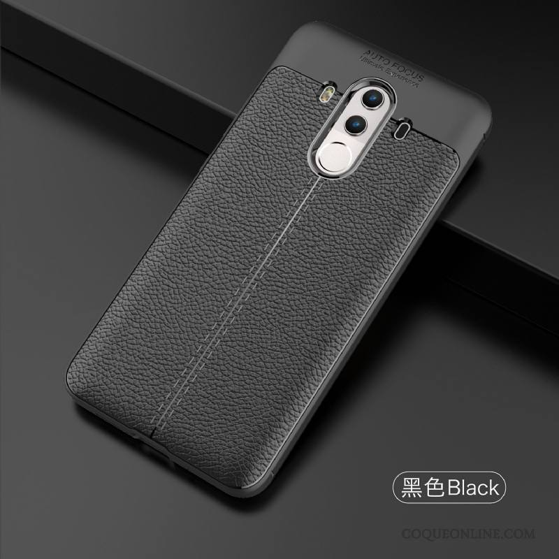 Huawei Mate 10 Pro Tout Compris Coque De Téléphone Fluide Doux Protection Cuir Véritable Incassable Noir