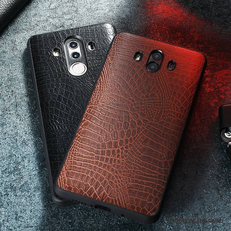 Huawei Mate 10 Pro Tout Compris Qualité Étui En Cuir Business Crocodile Incassable Coque De Téléphone