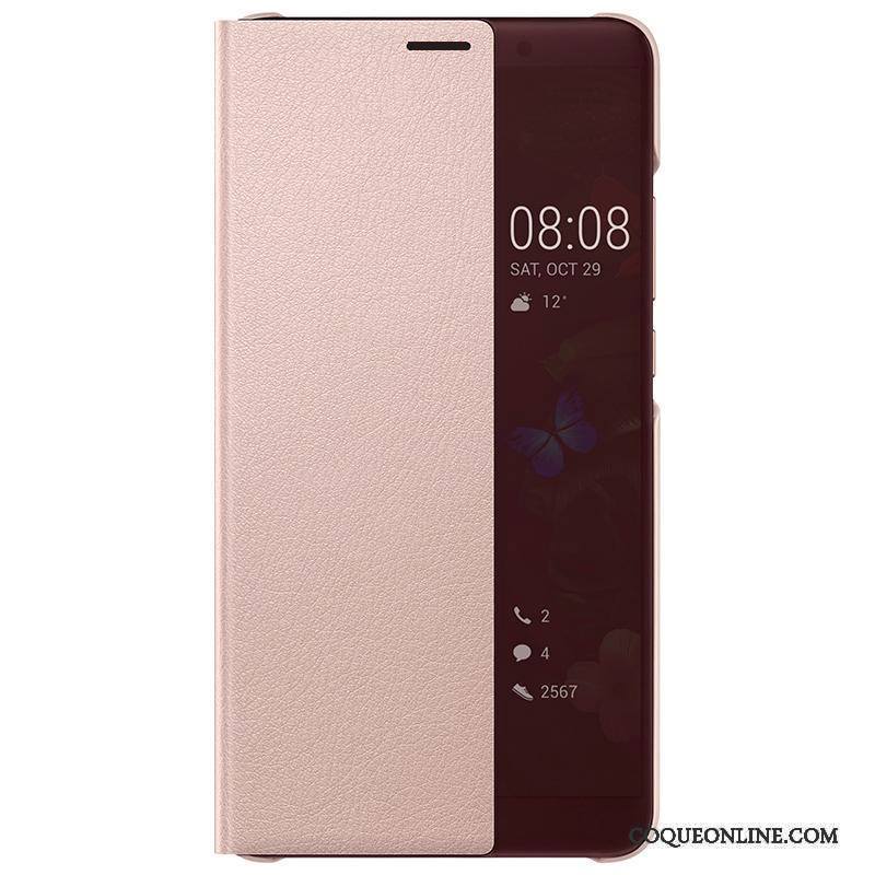 Huawei Mate 10 Rose Étui En Cuir Coque De Téléphone Clamshell Protection