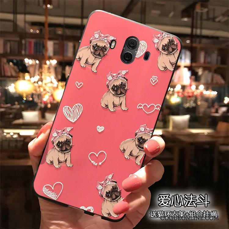 Huawei Mate 10 Rouge Étui Silicone Charmant Dessin Animé Tout Compris Coque