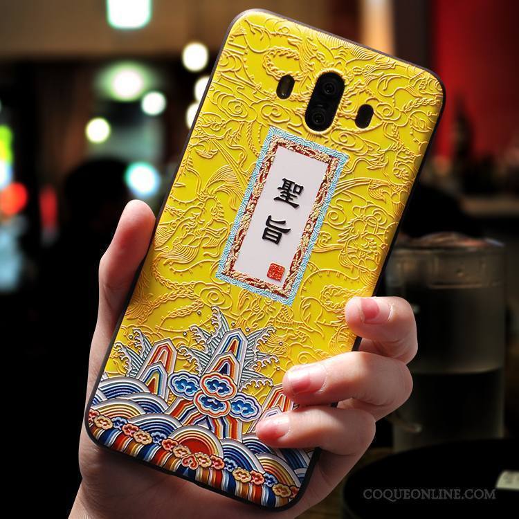 Huawei Mate 10 Silicone Protection Incassable Coque De Téléphone Jaune Amoureux Ornements Suspendus