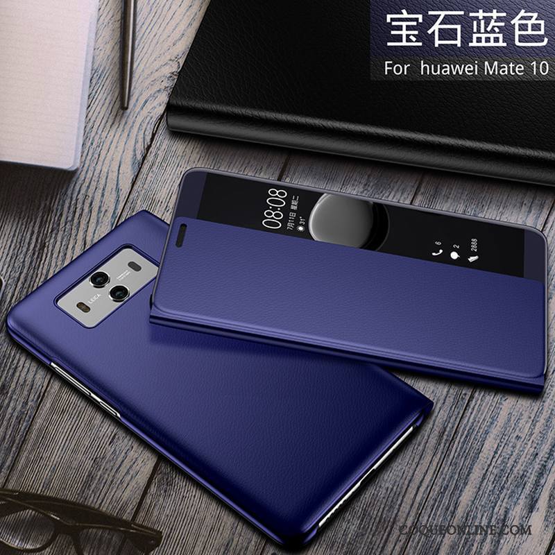 Huawei Mate 10 Étui En Cuir Bleu Tout Compris Protection Incassable Housse Coque De Téléphone