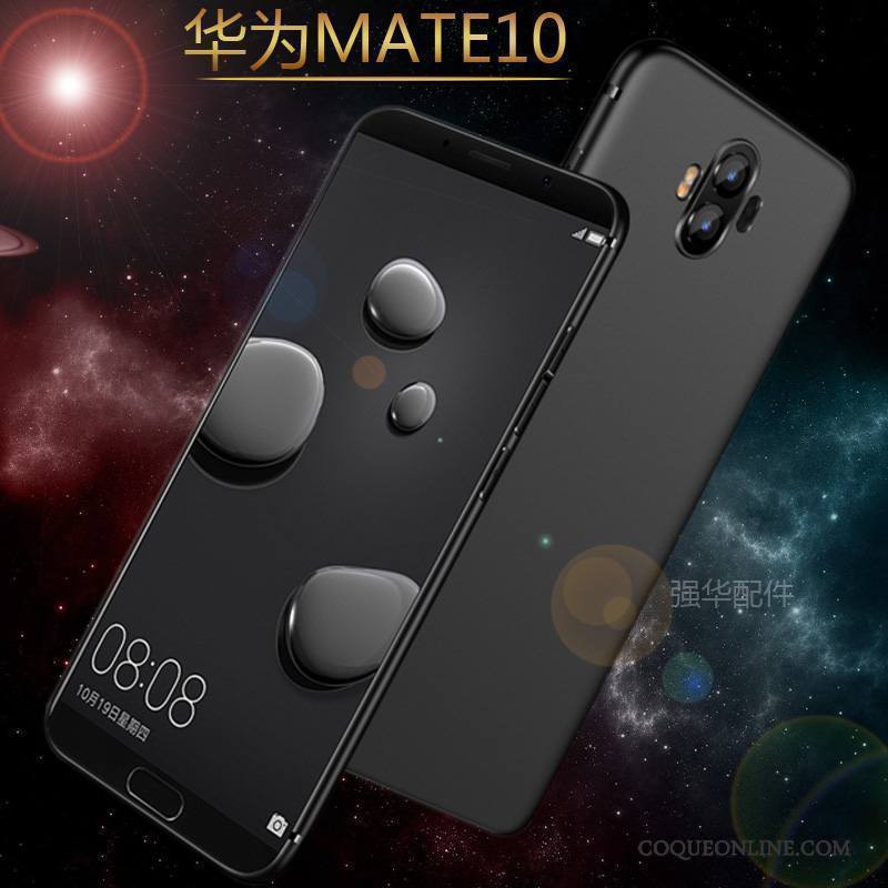 Huawei Mate 10 Étui Légère Silicone Fluide Doux Coque De Téléphone Noir Protection