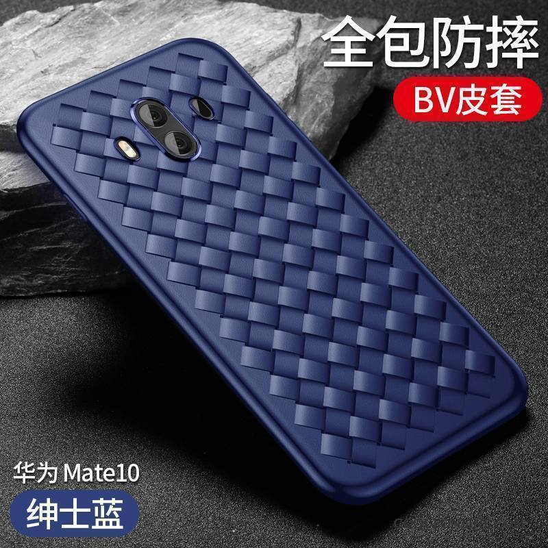 Huawei Mate 10 Étui Protection Coque De Téléphone Bleu Silicone Incassable Fluide Doux