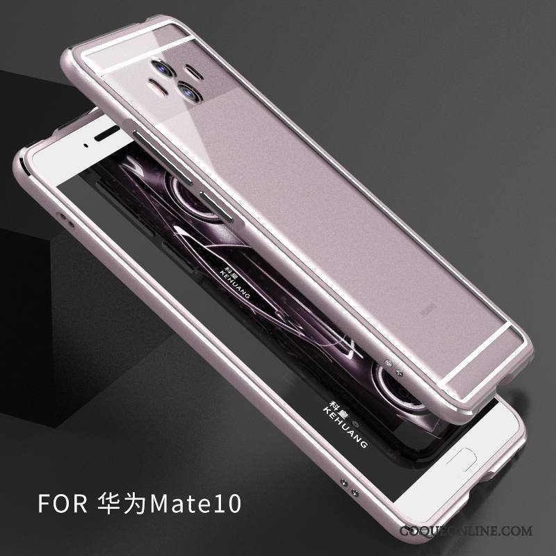 Huawei Mate 10 Étui Simple Métal Tout Compris Incassable Coque De Téléphone Rose