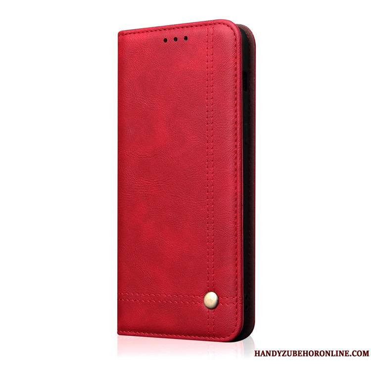 Huawei Mate 20 Coque De Téléphone Rouge Protection Étui Carte Étui En Cuir