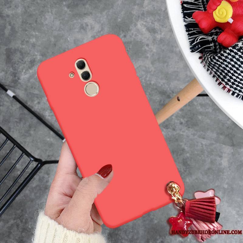 Huawei Mate 20 Lite Coque Protection Rouge Fluide Doux Délavé En Daim Étui Silicone Simple