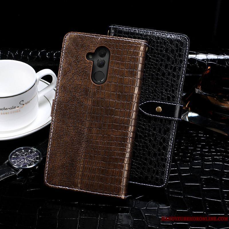 Huawei Mate 20 Lite Protection Noir Housse Portefeuille Coque De Téléphone Téléphone Portable Étui En Cuir