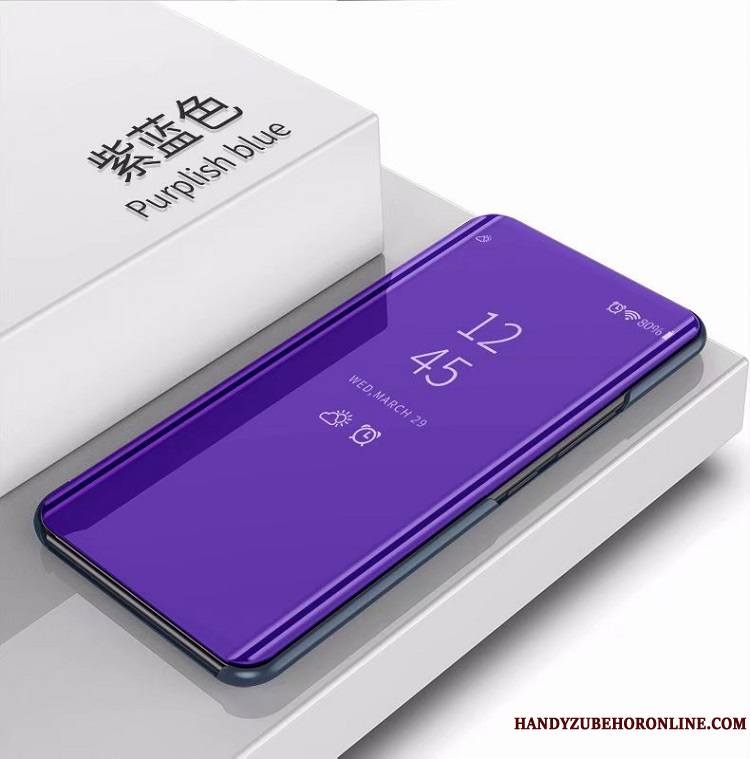 Huawei Mate 20 Miroir Coque De Téléphone Étui Violet Clamshell Protection Incassable