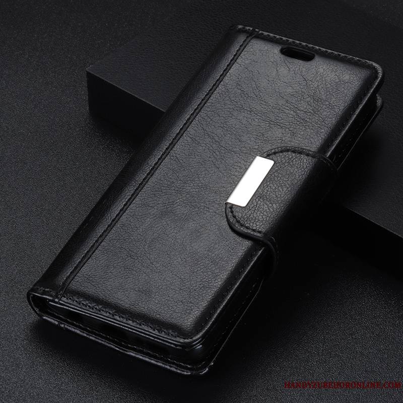 Huawei Mate 20 Pro Coque Téléphone Portable Protection Étui En Cuir Noir Clamshell