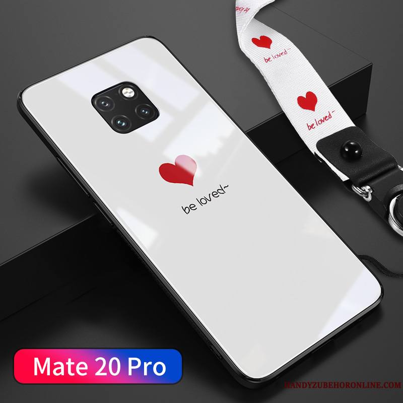 Huawei Mate 20 Pro Net Rouge Coque De Téléphone Protection Verre Incassable Créatif Simple