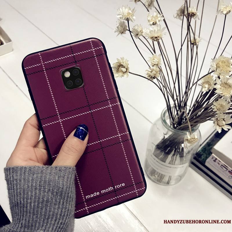 Huawei Mate 20 Pro Étui Créatif Fluide Doux Britanique Protection Violet Coque De Téléphone