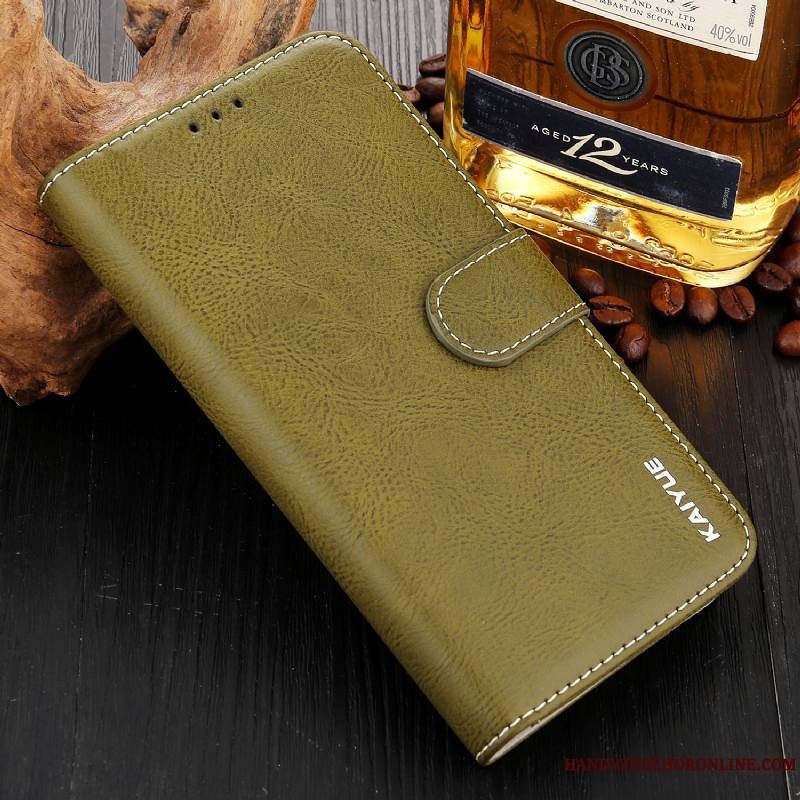 Huawei Mate 20 Vert Étui En Cuir Fluide Doux Coque De Téléphone Incassable Protection Carte